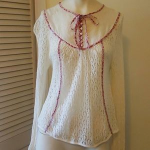 Free People Lace Top with Details